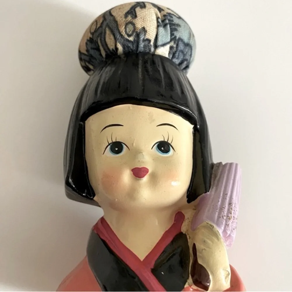 Westwood SF, Vintage Pincushion, Oriental Girl with Umbrella and Pincush…